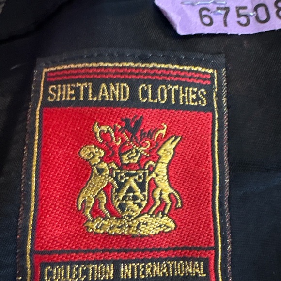 Vintage Shetland Clothes Collection Wool Silk Blend Houndstooth Blazer Men’s XL - Picture 8 of 9